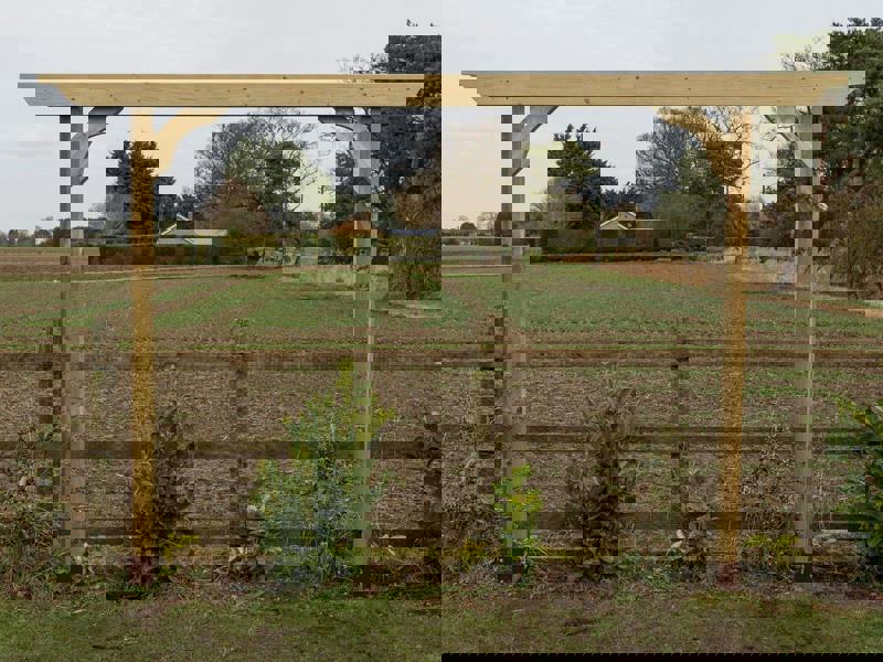 Arbor Garden Solutions Screen Double Beam Pergola, Plant Climbing Arbour - Sculpted Brace