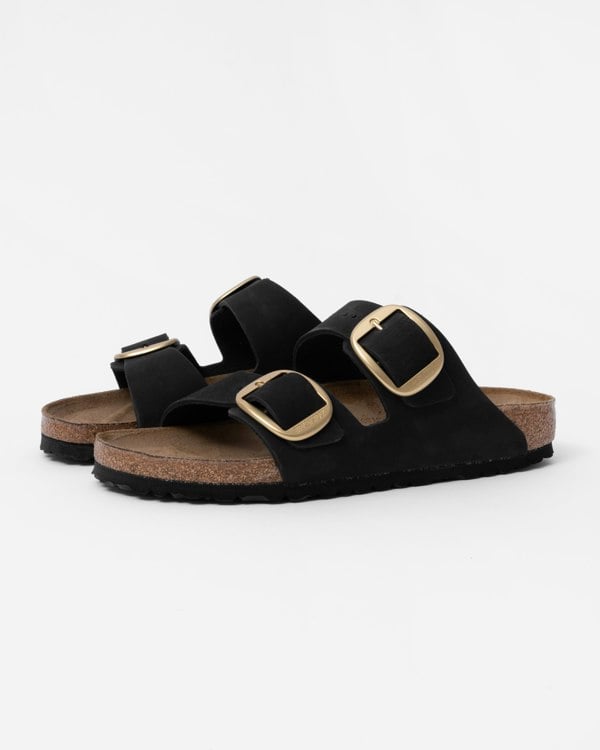 Birkenstock Arizona Big Buckle Nubuck Womens Sandals - Black