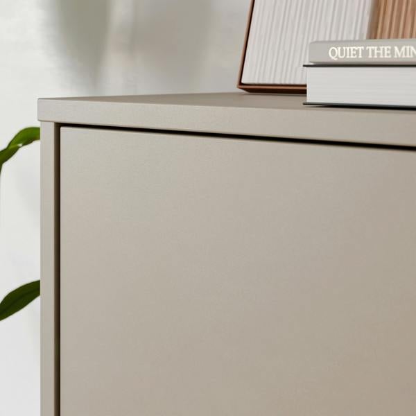 Furniture To Go Alice Springs Tall Shoe Cabinet with 4 Doors Push-to-Open in Taupe