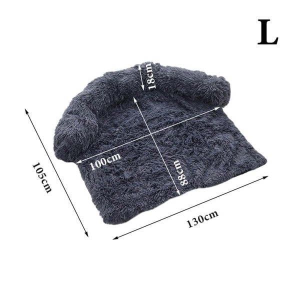 Plush Detachable Sofa Dog Bed - Cozy Winter Pet Mattress in Deep Grey (Large) Living and Home