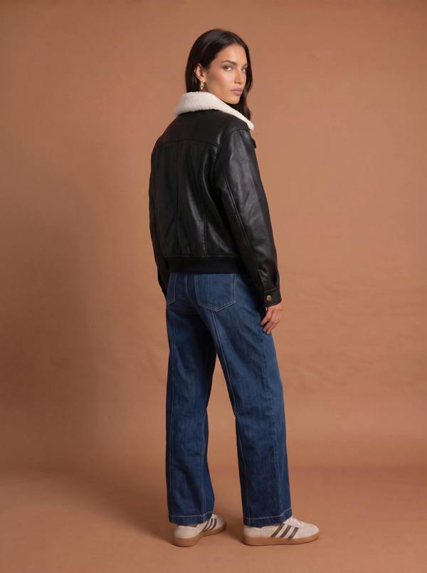 Urban Bliss Borg Pu Bomber Jacket