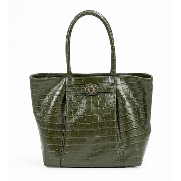 Pia Ready for Refinement Olive Leather Tote Bag