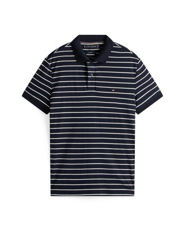 Tommy Hilfiger Liquid Cotton Regular Fit Mens Polo - Desert Sky/Ivory Petal