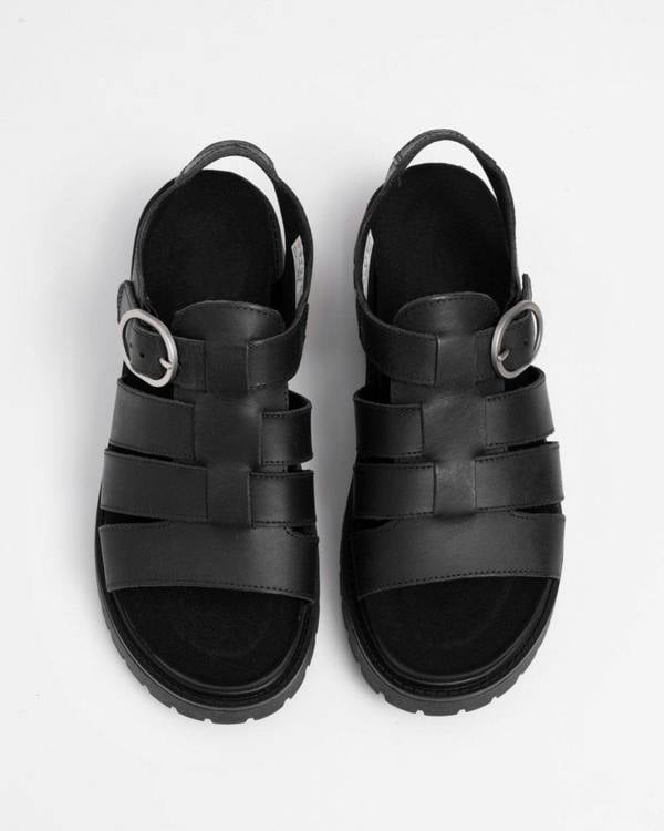 Timberland Clairemont Way Womens Fisherman Sandals - Black Full Grain - CHO - Designer Womens Sandals