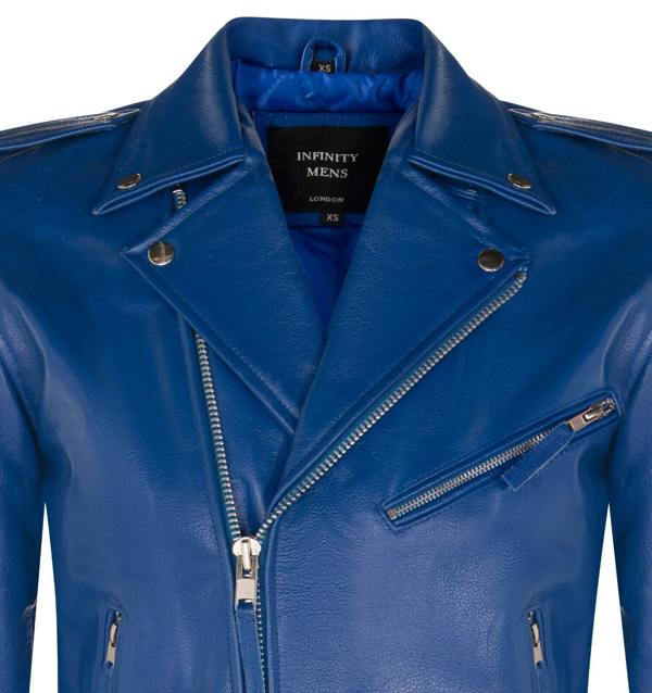 Infinity Leather Mens Leather Brando Biker Rock Motorcycle Hide Jacket