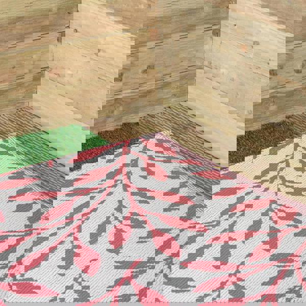 Samuel Alexander 1.5m x 2.1m Red Ochre Leaves Large Outdoor Alfresco Patio Rug Mat