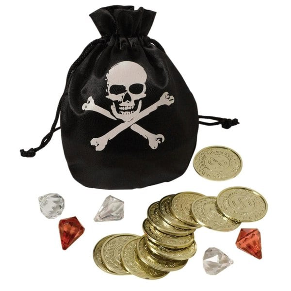 Amscan Pirate Pouch with Plastic Gold Coins & Gems
