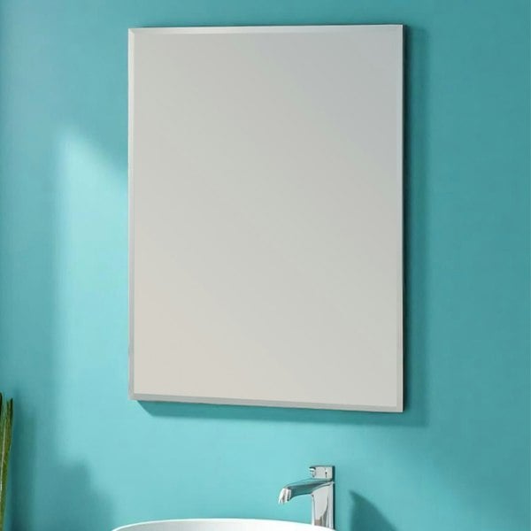 Showerdrape Fairmont Rectangular Wall Mounted Frameless Bevelled Edge Bathroom Mirror 70 x 50cm