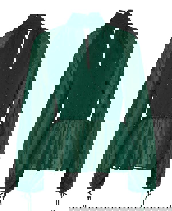 Needs No Label Sparkly Green Wrap Top