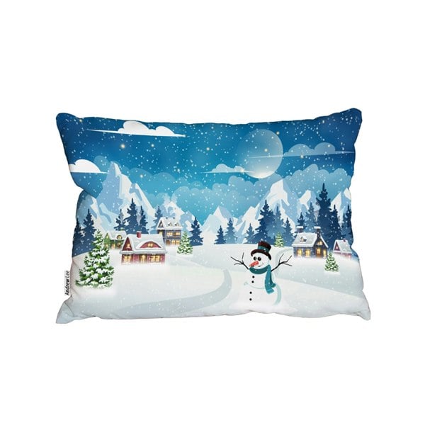 Benjamin Tate Design Evening village winter landscape (outdoor cushion)