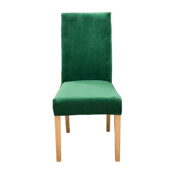 Anyseat Chair Cover Green Velvet Plush Stretch Chair Slipcover Elastic Spandex Chair Cover for Dining Room Kitchen Wedding Banquet Hotel