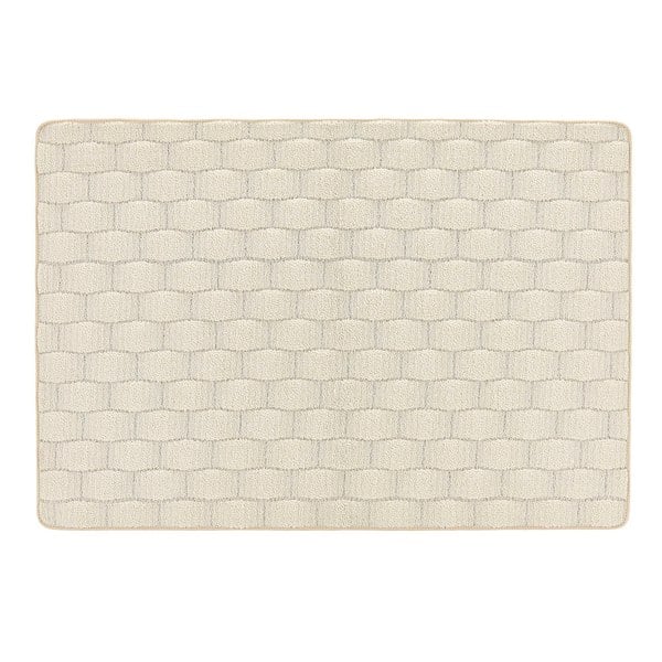 My Mat Sculptured Washable Basket Weave Ivory