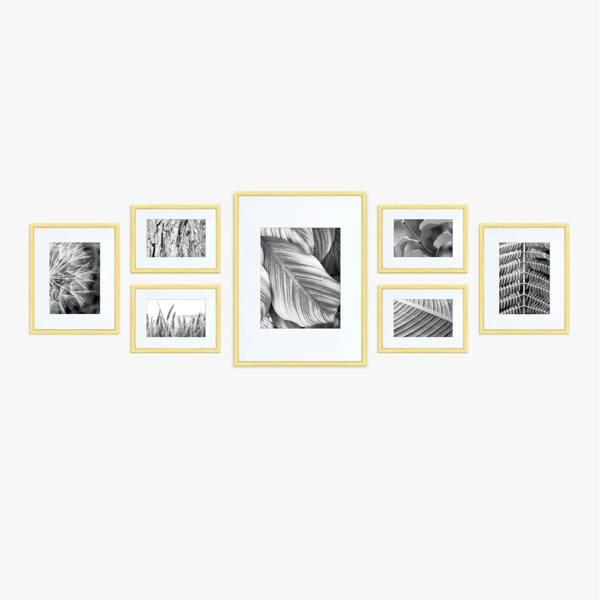 nielsen 7 Piece Gallery Wall Frame Set, Gold Aluminium