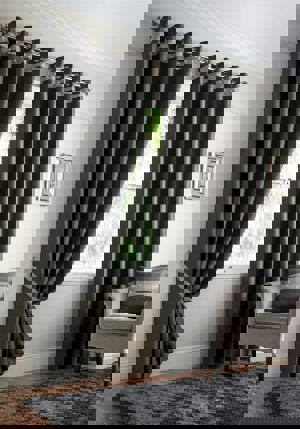 Luxury Living Palace Diamante Ring Top Blackout Curtains