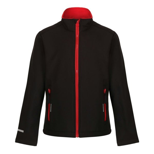 Regatta Boy's Ablaze 2 Layer Soft Shell Jacket - Black/Classic Red