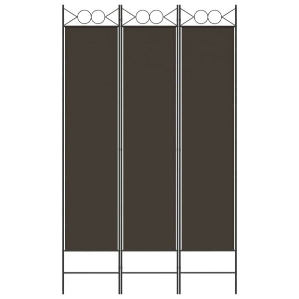 Berkfield 3-Panel Room Divider Brown 120x200 cm Fabric