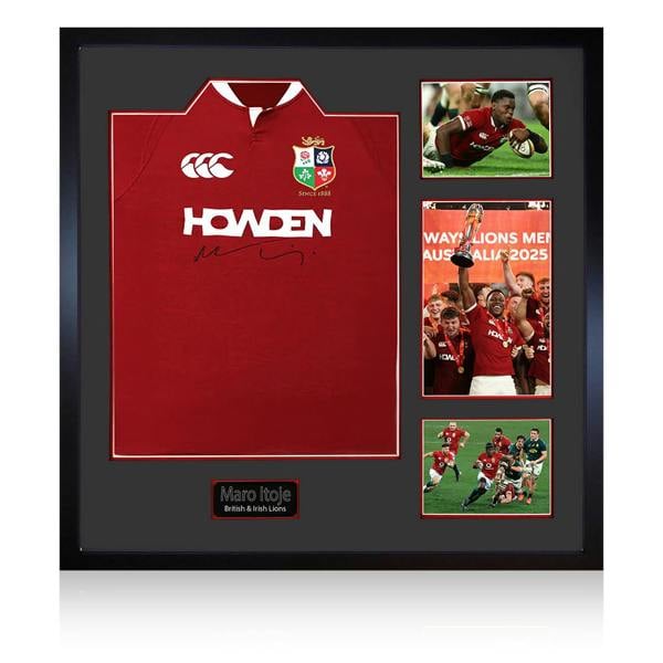 Maro Itoje Signed British & Irish Lions 2025 Shirt Elite Frame