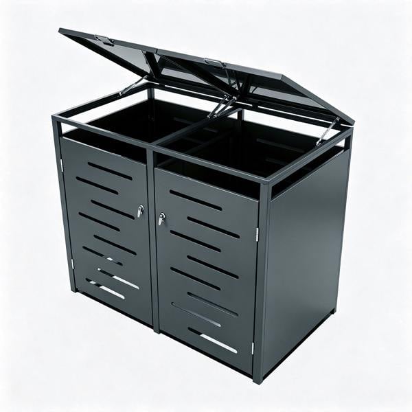 Nicoman Outdoor Lockable Metal Garbage Bin Shed