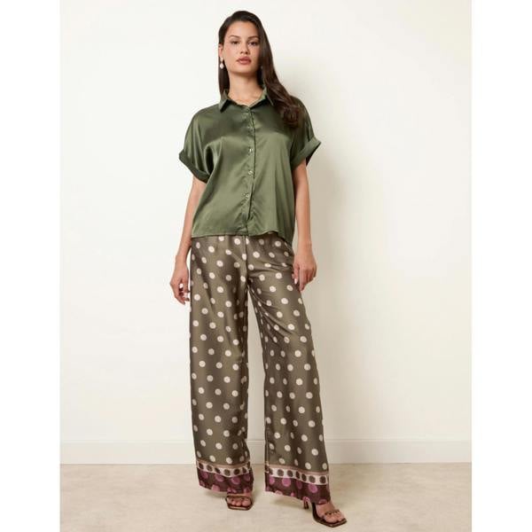 Blue Vanilla Tie Shirt Polka Dot Trouser Set