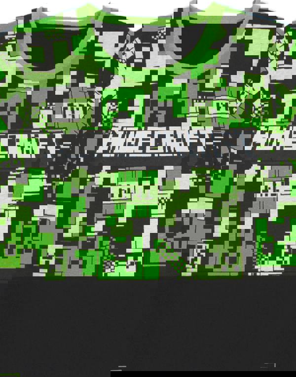 Minecraft Boys Green Creeper All-Over Print & Logo Short Sleeve Short Leg Pyjama Set