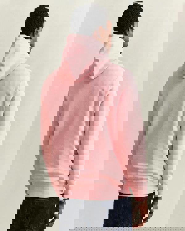 GANT Mens Regular Fit Shield Logo Pullover Hoodie - 671 Bubblegum Pink