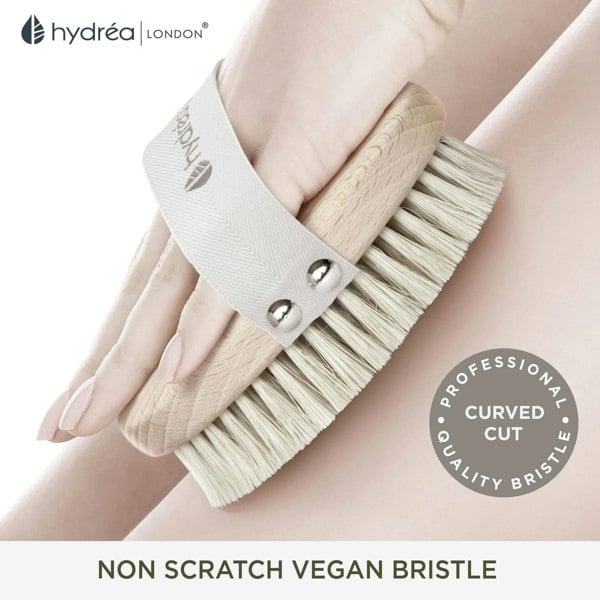 Hydréa London Professional Vegan Dry Body Brush FSC® Certified Beechwood - Cactus & Nylon Bristle