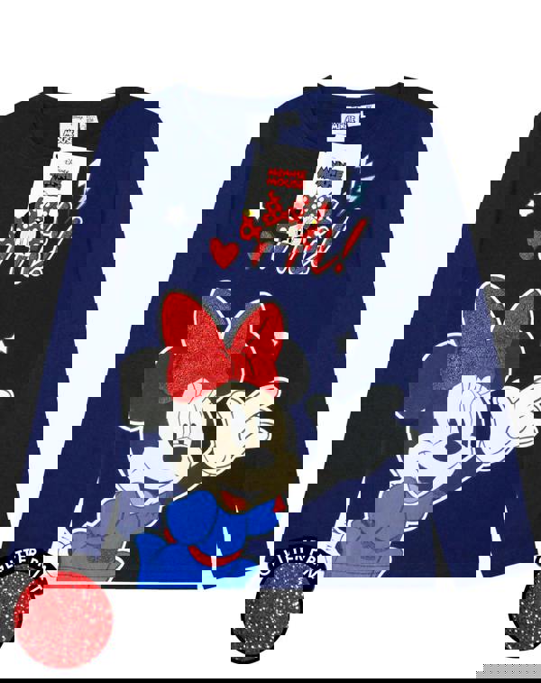 Disney Girls Blue Minnie Mouse Short Sleeved T-Shirt