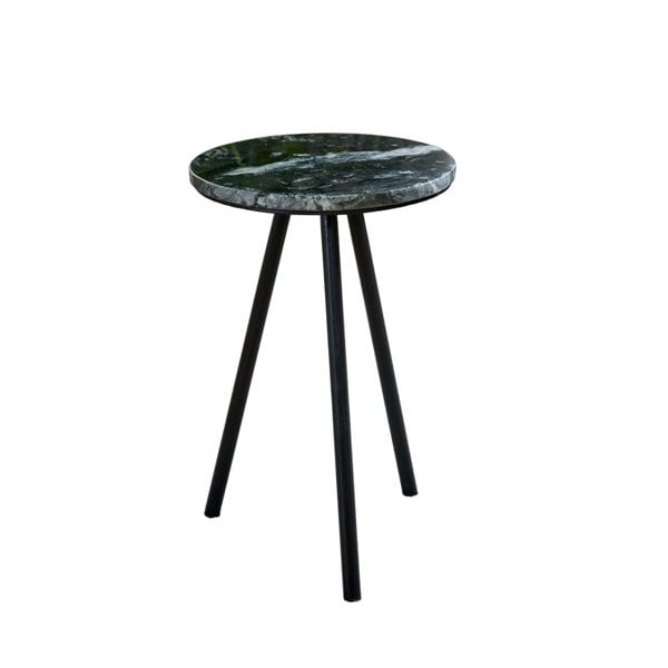 IH Design Miel Side Table With Black Marble Top & Metal Legs