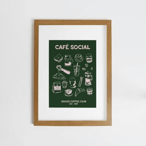Joules '89 Breakfast Club A2 Wood Frame | Green
