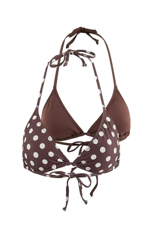 WOVCOR Polka Dot 2-Piece Triangle Covered Bikini Top