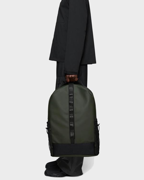 Rains Trail Clip Front Backpack - 03 Green | CHO | Designer Unisex Bags