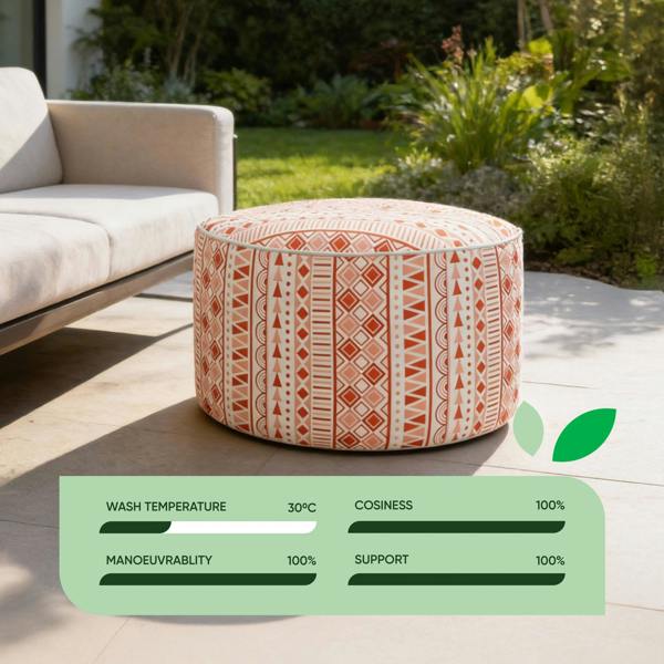 Gardenwize Outdoor Pouf Ottoman – Morocco Cube Inflatable Footstool