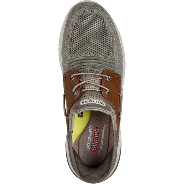 Skechers Delson 3.0 Roth Textile Men's Taupe/Brown Trainers