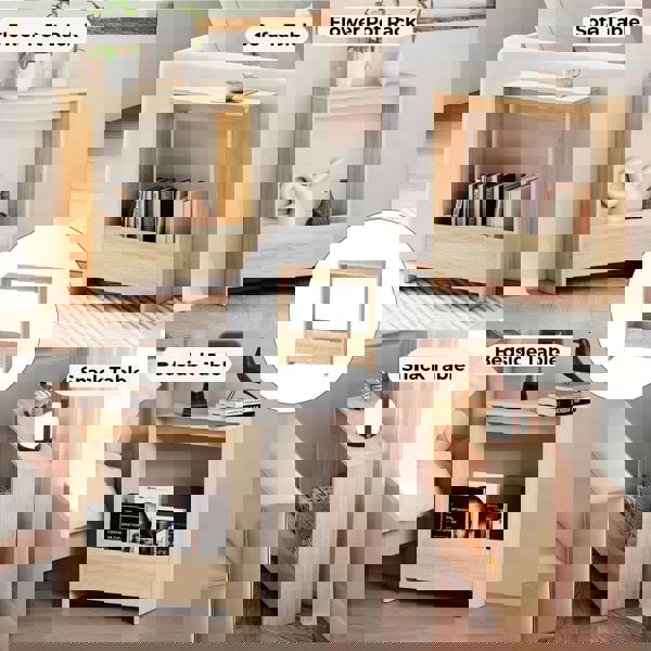 Levede Slim Side Table Storage Small Space Sofa End Table Bedside Living Room