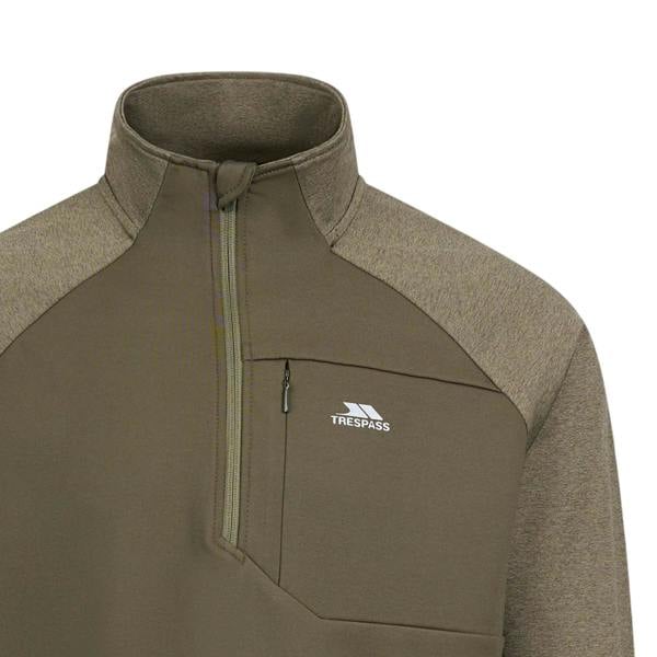 Trespass Mens Eric Quarter Zip Active Top - Dark Vine Marl - 