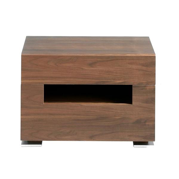 Angel Cerdá Bedside table walnut and polished steel with interior lighting 7065