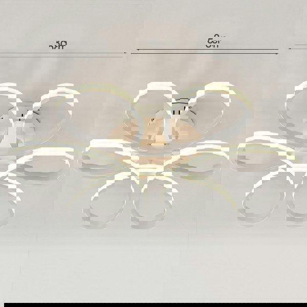 Floral 6 Rings Modern LED Ceiling Light Dimmable with Remote Control Ceiling Light Living and Home 