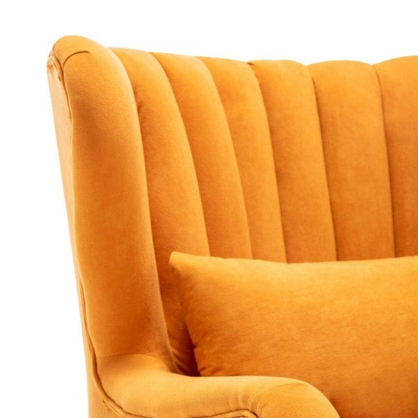 Occasion Frosted Velvet Wingback Armchair and Footstool Wingback Chairs Living and Home
