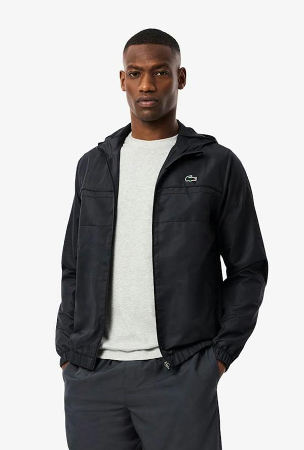 Lacoste Men's Water-Repellent Sport Track Jacket - 5 (Large) - Charcoal