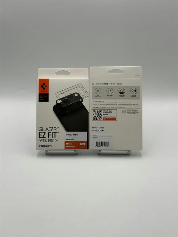 Spigen Glastr EZ Fit Optik Pro XL Camera Lens Protector 17 Pro 6.3" Orange - AGL10645