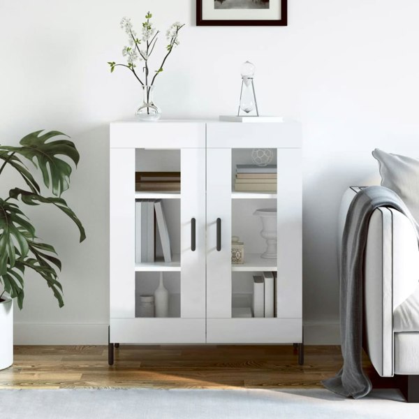Berkfield Sideboard High Gloss White 69.5x34x90 cm Engineered Wood