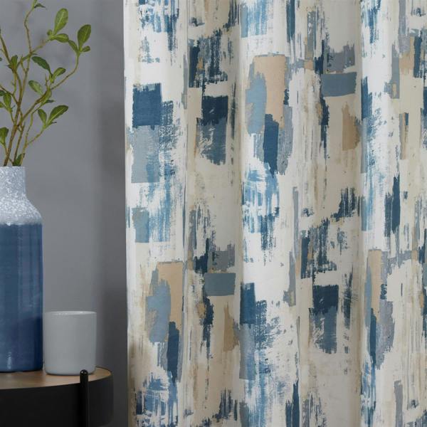 Sundour Bamford Ready Made Floral Eyelet Curtains Cobalt