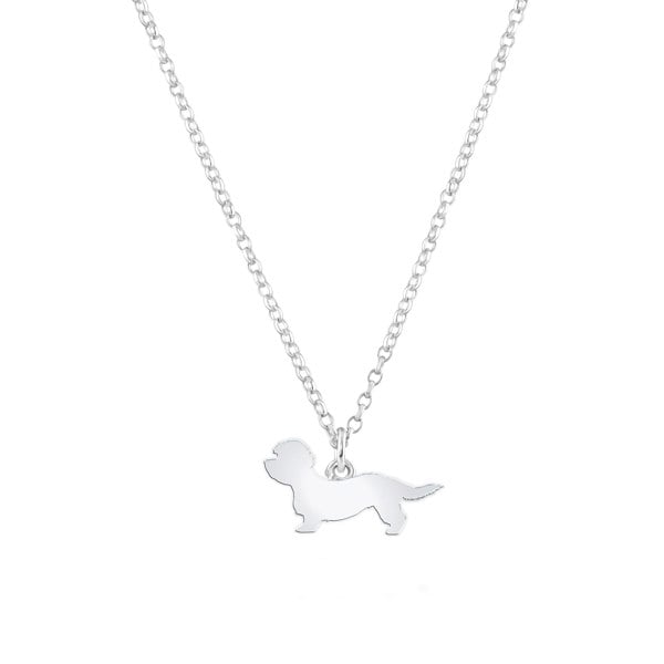 Mylee London Dandie Dinmont Terrier Silhouette Silver Necklace - Personalised