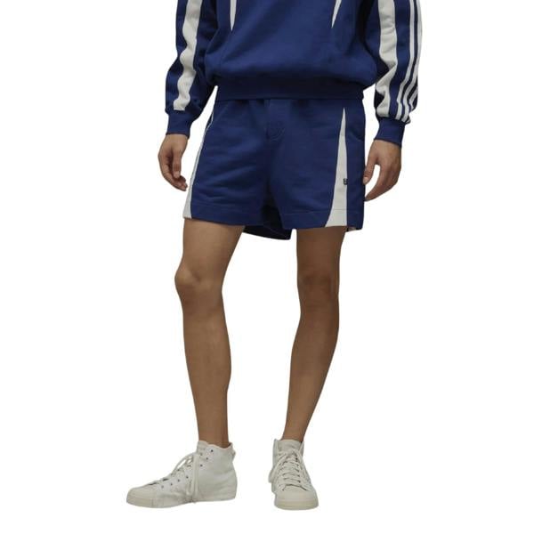 Y-3 Mens French Terry 3 Stripes Shorts - Blue - 