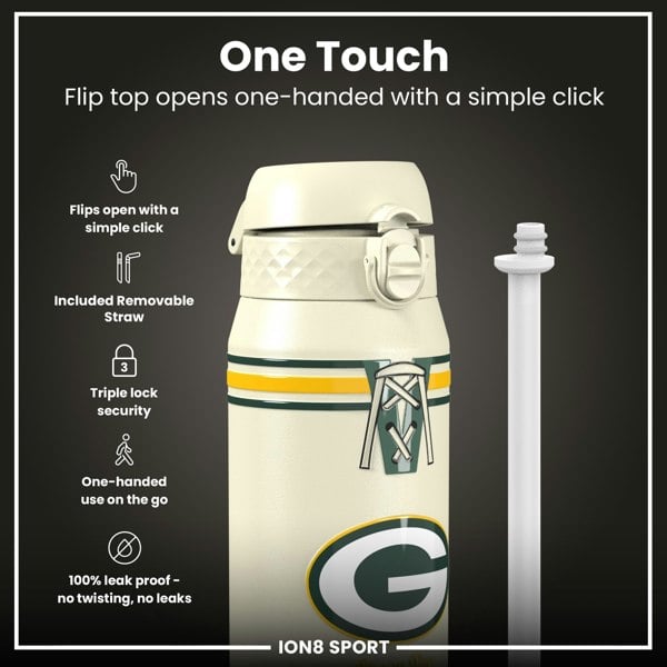 ION8 NFL x ION8 Insulated Steel Water Bottle, NFL Packers, 750ml (24oz)