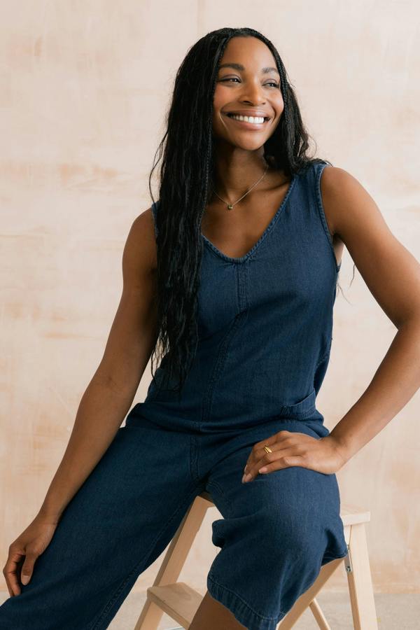 Lily & Me Erica Denim Wide Leg Jumpsuit
