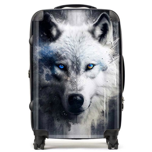 Warren Reed White Wolf Face Splashart Dark Background Suitcase