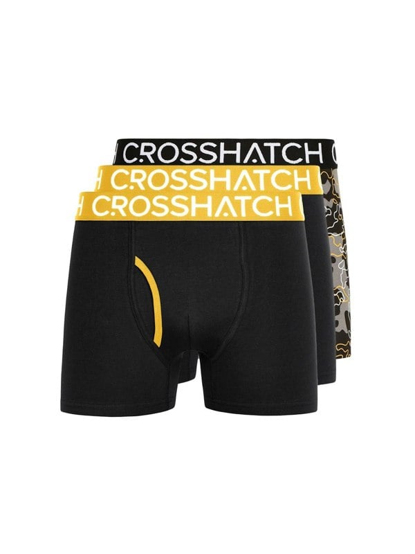 Crosshatch Lynol Boxers 3pk Yellow