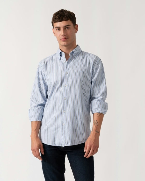 BOSS Orange Ricoplus Mens Long Sleeve Shirt - Open Blue 470