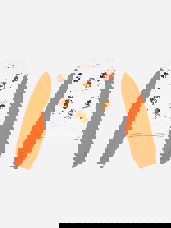 MARNI KIDS MARNI Girls Embellished Flower Sweatshirt in White